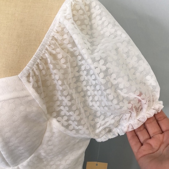 MADDEN NYC Puff Sleeve Cloud Dancer Top       Size XL - Picture 8 of 10